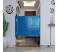 Porte De Séparation, Porte Saloon En Bois, Porte Battante Double, Ouverture Bidirectionnelle, Facile à Installer, Pour Cuisine, Salon, Bureau,Bleu,185×90cm(73×35inch)