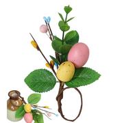 Porte de serviette de Pâques, anneaux de serviettes de Pâques - Anneaux de serviettes de Pâques Eggs - Plantes artificielles Serviettes Buckle Party Supplies Décorations, décoration de table