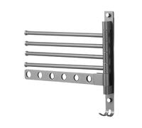 Porte de serviette rotative tournante-porte murale murale, barre multi-serviettes à 4 bras-solution d'économie d'espace pour les tissus de blanchisserie à basse douche pour balcon gymnase