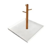 Porte de support de clé en bois fabriquée avec une tablette d'entrée multifonctionnelle à 3 étages pour parfumé, clavier, support en anneau, plateau à bijoux