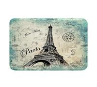 Porte De Tapis Paysage Urbain De Paris avec La Tour Eiffel Antisalissure Tapis Interieur Lavable Paillasson pour Chambre À Coucher Cuisine Exterieur 40X60Cm