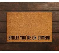 Porte De Tapis Souriez, Vous Êtes Devant La Caméra Douces Tapis Entree Exterieur Absorbant Paillasson Décoratif D'Extérieur pour Couloirs Exterieur Cuisine 40X60Cm