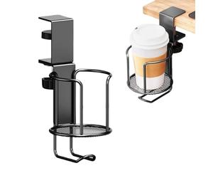 Porte De Tasse De Bureau - Clip Sur Le Support De Tasse | Sous Diesk Pince Écouteur Hoilder Écouteur | Coupelles De Tapis Rotatifs Adaptés Pour Les Banques D'Office Configuration Boire Des Boissons