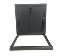 Porte de trappe de toit en aluminium - Couverture galvanisée pour accès sécurisé et ventilation - 100,1 x 100,1 cm Ouverture à 90° avec loquet - Idéal pour un entrepôt d'usine, une utilisation