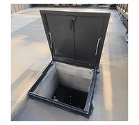 Porte de trappe de toit personnalisable - 85 x 85 cm - Couverture d'accès au toit gris avec pieds de support et solution polyvalente pour un accès et un entretien faciles du toit