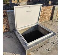 Porte de trappe en acier étanche - Accès sécurisé avec système de verrouillage résistant à la rouille pour sous-sol et terrasse (intérieur : 76,2 x 99,1 cm extérieur : 86,4 x 111,8 cm)