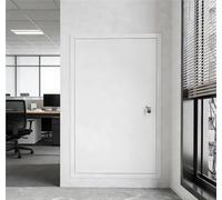 Porte de Visite Aluminium avec Serrure, Trappe d'Inspection Blanche | Structure de 1,8 mm, cadre encastrable de 17 mm, clés et maintien magnétique pour plomberie et entretien mural.