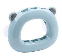 Porte-dentifrice avec motif ours mignon pour salle de bain, support mural pour brosse à dents, organiseur de rangement bleu clair