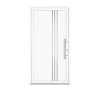 Porte d'entrée 110x220 cm, PVC, HT4000, Blanc, modèle Vitry-sur-Seine, 1100 x 2200 mm, ouvrant gauche, configuration personnalisée