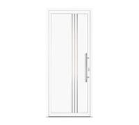 Porte d'entrée 70 cm, PVC, HT4000, modèle Tarbes, blanc, 760 x 1885 mm, ouvrant gauche, configuration personnalisée