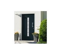 Porte d'entrée aluminium et pvc anthracite 100x210 cm