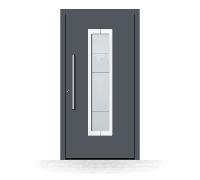 Porte d'entrée aluminium, gris anthracite, RAL 7016, isolation phonique et thermique, porte d'entrée moderne, porte d'entrée Schuco, Modèle Rouen