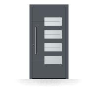 Porte d'entrée aluminium, gris anthracite, RAL 7016, isolation phonique et thermique, porte d'entrée moderne, porte d'entrée Schuco, Modèle Orléans