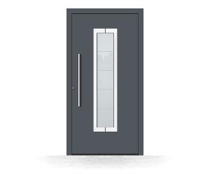 Porte d'entrée aluminium, gris anthracite, RAL 7016, isolation phonique et thermique, porte d'entrée moderne, porte d'entrée Schuco, Modèle Rouen