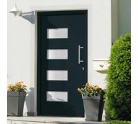 Porte d'Entrée Anthracite Aluminium et PVC 100x200 cm Maison Extérieur vidaXL