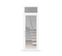 Porte d'entrée avec imposte, PVC, blanc, 760 x 2260 mm, double vitrage, modèle Tarbes