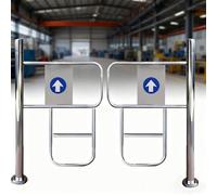 Porte D'entrée Battante À Sens Unique,Portail Piétonnier Manuel À Ouverture,Métal Porte D'entrée Battante Unidirectionnelle,Portillon Demi-taille,Portail Battant À Ressort(120cmx100cm)