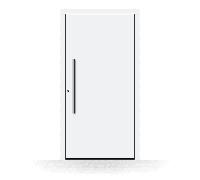 Porte d'entrée bois blanche, blanc signalisation RAL 9016, 850 x 1800 mm ou sur mesure, double vitrage, modèle Paris, configurer individuellement