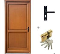 Porte d'entree Bois Pleine, Eyden, H,215xl,90 p,gauche + Poignee Et Barillet (ref010723NO) Cote Tableau