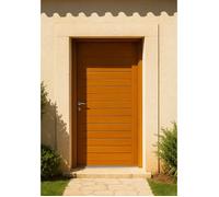 Porte d'entree Bois Pleine, Laura, H,215xl,90 p, droit Cotes Tableau + Poignee Et Barillet ( ref 010723NO)