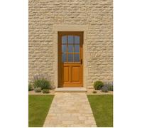 Porte d'entree Bois vitree, Alena, H,215xl,80 p,gauche + Poignee Et Barillet ( ref 010723NO) Cotes Tableau