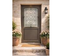 Porte d'entree Bois vitree, Elodie Gris RAL 7039, H,215xl,90 p,gauche Cotes Tableau