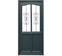 Porte d'entree Bois vitree, Sabrina , gris RAL7016, H,215xl,90 p,gauche Cote Tableau
