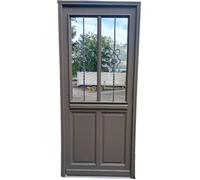 Porte d'entree Bois vitree, Santiago gris marron RAL7039, H,200xl,90 p, droit Cote Tableau