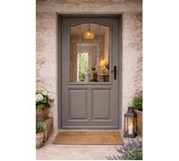 Porte d'entree Bois vitree, Santiago gris marron RAL7039, H,215xl,90 p, gauche Cote Tableau