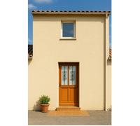 Porte d'entree Bois vitree, Syrah, H,215xl,90 p, droit + Poignee Et Barillet (ref 010403FP) Cote Tableau