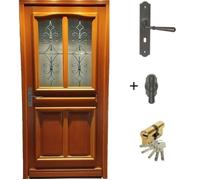 Porte d'entree Bois vitree, Vauban, H,200xl,90 p, droit + Poignee Et Barillet (ref 010403RFP) Cotes Tableau