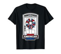 Porte d'entrée de la Famille américaine fière T-Shirt Graphique avec Valeur, Homme, Noir, L