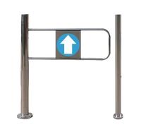Porte d'entrée de supermarché simple en acier inoxydable robuste pour entrepôts, bars et lieux (gauche) - 90 x 97 cm