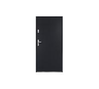 Porte d'entrée en acier pleine H207 x L100 cm anthracite - épaisseur 55 mm - poussant droit - AGUEDA