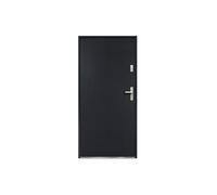 Porte d'entrée en acier pleine H207 x L100 cm anthracite - épaisseur 55 mm - poussant gauche - AGUEDA