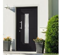 Porte d'entrée en aluminium - vidaXL - 108x208 cm - Anthracite - Sécurité 5 points - Charnières réglables 3D