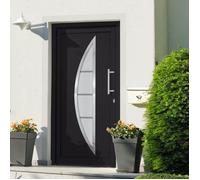 Porte d'entrée en aluminium - vidaXL - Anthracite - 88x200 cm - Sécurité 5 points - Vitrage isolant