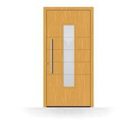 Porte d'entrée en bois Angers, gamme Premium, sapin clair 110, 850 x 1850 mm, ouverture sur la gauche, configurer individuellement