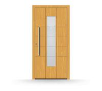 Porte d'entrée en bois Clermont-Ferrand, gamme Premium, sapin clair 110, 850 x 1850 mm, ouverture sur la gauche, configurer individuellement