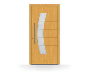 Porte d'entrée en bois Issy-les-Moulineaux, gamme Premium, sapin clair 110, 850 x 1950 mm, ouverture sur la gauche, configurer individuellement