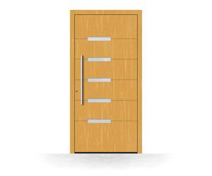 Porte d'entrée en bois Montauban, gamme Premium, sapin clair 110, 850 x 1800 mm, ouverture sur la gauche, configurer individuellement