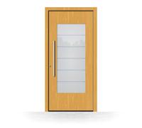 Porte d'entrée en bois Niort, gamme Exclusif, sapin clair 110, 850 x 1850 mm, ouverture sur la gauche, configurer individuellement