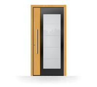 Porte d'entrée en bois Pessac, gamme Exclusif, sapin clair 110, 950 x 2050 mm, ouverture sur la gauche, configurer individuellement