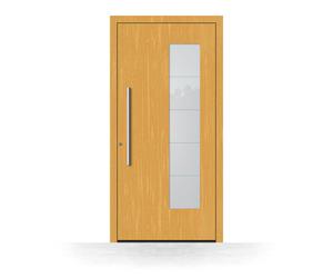 Porte d'entrée en bois Saint-Étienne, gamme Premium, sapin clair 110, 850 x 2100 mm, ouverture sur la gauche, configurer individuellement