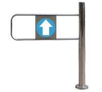 Porte d'entrée en métal à battant simple à 90° - 70 × 97 cm - Design pivotant à droite pour un accès au supermarché - et solution sécurisée pour portail à charnière.