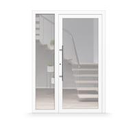 Porte d'entrée en verre avec tierce, PVC, blanc, 1260 x 1760 mm, double vitrage, modèle Tarbes
