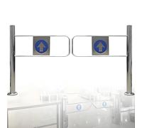 Porte d'entrée et de sortie en acier inoxydable avec support sur poteau, porte battante à rebond automatique gauche/droite, porte unidirectionnelle, pour centres commerciaux, import-export 160x100cm