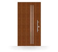 Porte d'entrée imitation bois, Chêne doré, PVC, HT400, 760 x 1885 mm ou sur mesure, double vitrage, modèle Vitry-sur-Seine