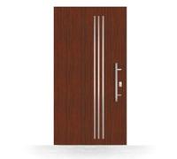 Porte d'entrée marron, Décor brun, PVC, HT400, 760 x 1885 mm ou sur mesure, double vitrage, modèle Vitry-sur-Seine, configurer individuellement