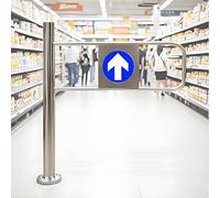 Porte d'entrée pivotante en acier inoxydable, ouverture 90°, fermeture à ressort automatique, sortie unidirectionnelle pour bibliothèque et magasin, charnière gauche, 55 x 100 cm et solution d'accès